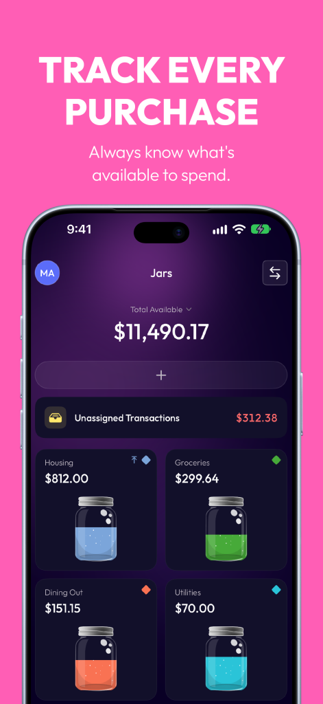 Jelli App Store screenshot: Track every purchase