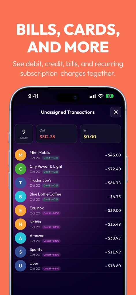 Jelli App Store screenshot: Bills, cards and more